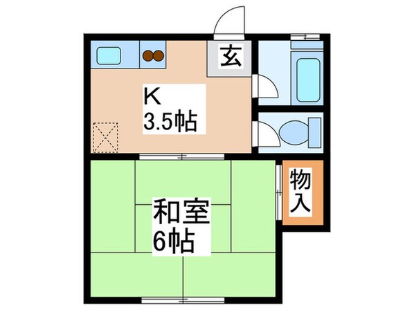 市川ハイツＡの物件間取画像